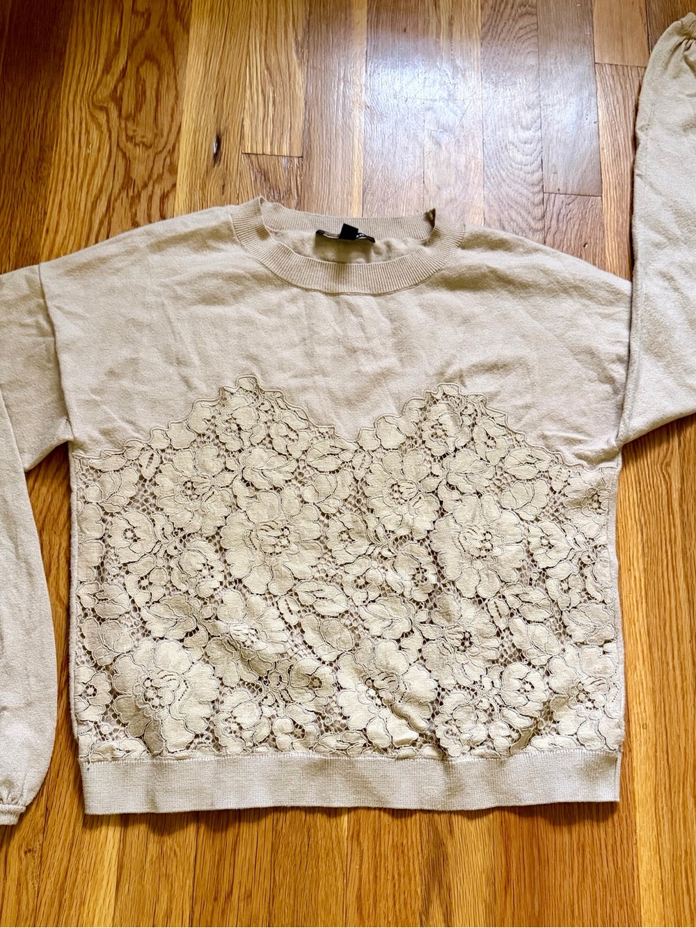 Express Beige Crewneck Sweater